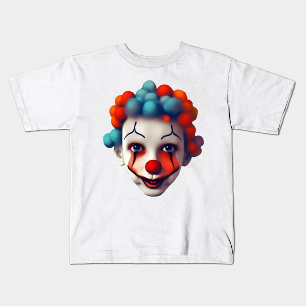 clown's face Kids T-Shirt by mdr design